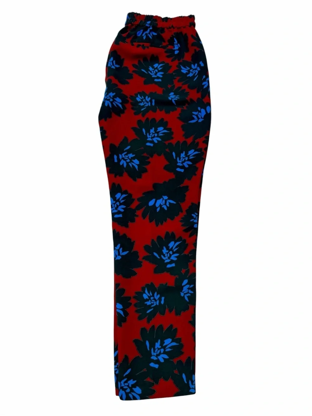 J.Crew Floral Drapey Pull-On Slim Straight Pants Red Blue Size 6